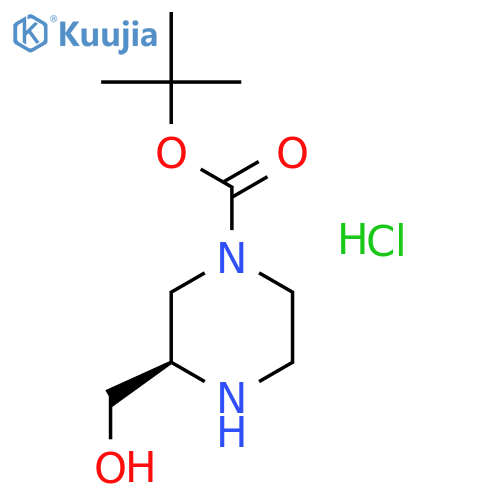 (R)-tert-Butyl 3-(hydroxymethyl)piperazine-1-carboxylate hydrochloride structure
