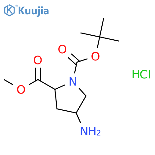 1-tert-butyl 2-methyl (2R,4S)-4-aminopyrrolidine-1,2-dicarboxylate hydrochloride structure