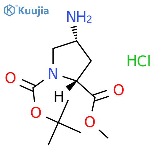 1-tert-butyl 2-methyl (2R,4R)-4-aminopyrrolidine-1,2-dicarboxylate hydrochloride structure