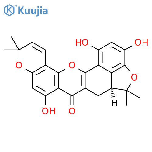 5H,7H,11H-Benzofuro[3,4-bc]pyrano[3,2-h]xanthen-7-one, 5a,6-dihydro-1,3,8-trihydroxy-5,5,11,11-tetramethyl-, (5aS)- structure