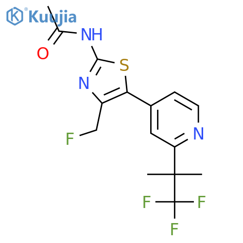N-(4-(Fluoromethyl)-5-(2-(1,1,1-trifluoro-2-methyl-propan-2-yl)pyridin-4-yl)thiazol-2-yl)acetamide structure
