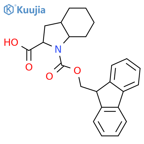 (2R)-1-(9H-fluoren-9-ylmethoxycarbonyl)-2,3,3a,4,5,6,7,7a-octahydroindole-2-carboxylic acid structure