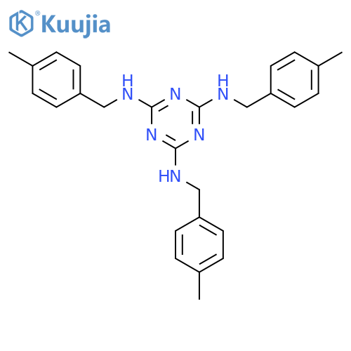 2-N,4-N,6-N-tris[(4-methylphenyl)methyl]-1,3,5-triazine-2,4,6-triamine structure
