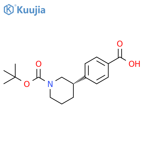 1-Piperidinecarboxylic acid, 3-(4-carboxyphenyl)-, 1-(1,1-dimethylethyl) ester, (3S)- structure