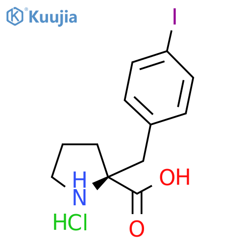 (S)-2-(4-Iodobenzyl)pyrrolidine-2-carboxylic acid hydrochloride structure