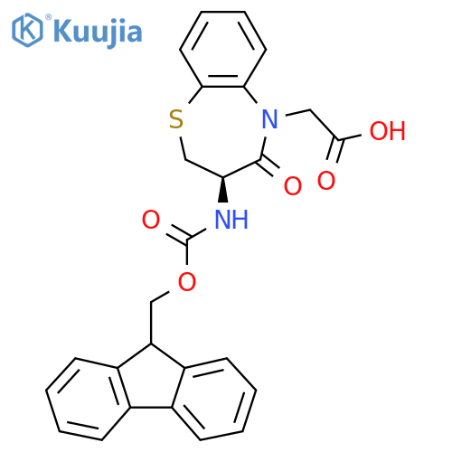 (R)-3-Fmoc-amino-5-(carboxylmethyl)-2,3-dihydro-1,5-benzothiazepin-4(5H)-one structure