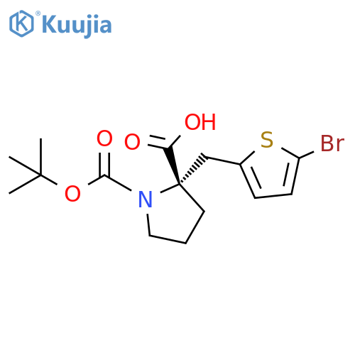 BOC-(S)-ALPHA-(5-BROMO-2-THIOPHENYLMETHYL)-PROLINE structure