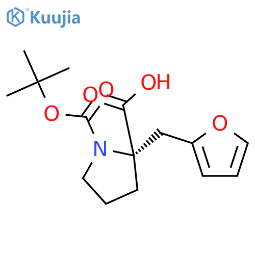 Boc-(S)-alpha-(2-furanylmethyl)-proline structure