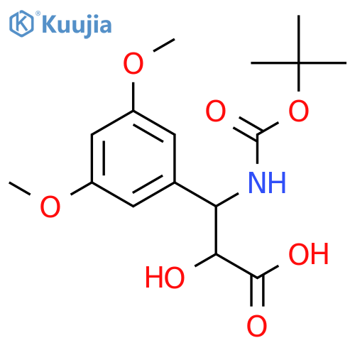 (2R,3R)-3-((tert-Butoxycarbonyl)amino)-3-(3,5-dimethoxyphenyl)-2-hydroxypropanoic acid structure