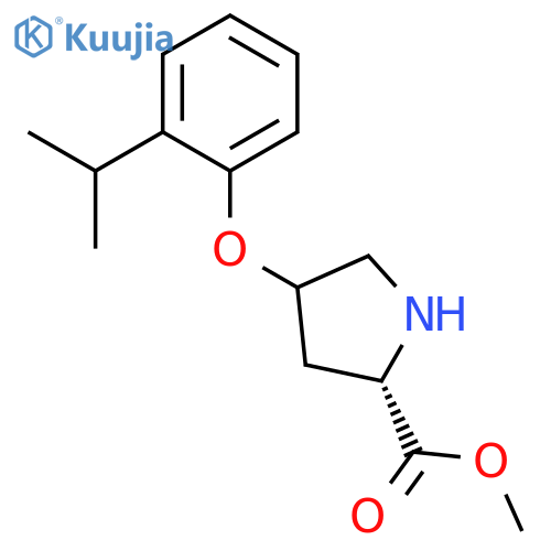Methyl (2S,4S)-4-(2-isopropylphenoxy)-2-pyrrolidinecarboxylate structure