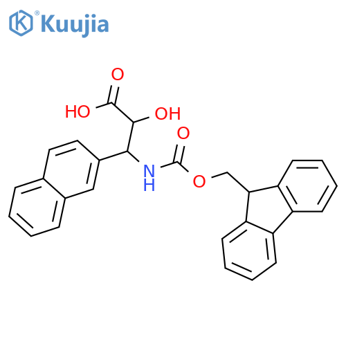 (2R,3R)-3-((((9H-Fluoren-9-yl)methoxy)carbonyl)amino)-2-hydroxy-3-(naphthalen-2-yl)propanoic acid structure