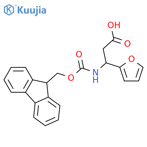 (3R)-3-({(9H-fluoren-9-yl)methoxycarbonyl}amino)-3-(furan-2-yl)propanoic acid structure