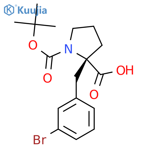 Boc-(S)-α-(3-bromo-benzyl)-proline structure