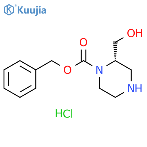 Benzyl (S)-2-(hydroxymethyl)piperazine-1-carboxylate hydrochloride structure
