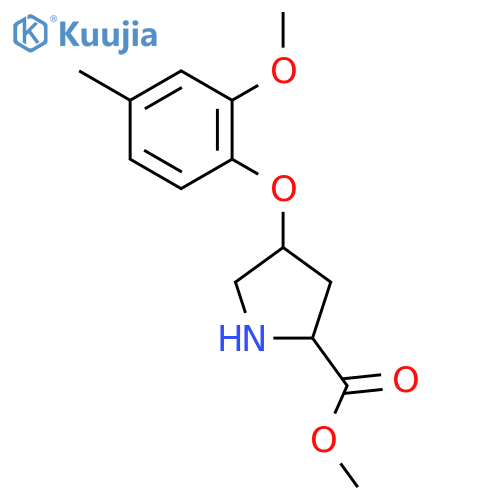 Methyl (2S,4S)-4-(2-methoxy-4-methylphenoxy)-2-pyrrolidinecarboxylate structure
