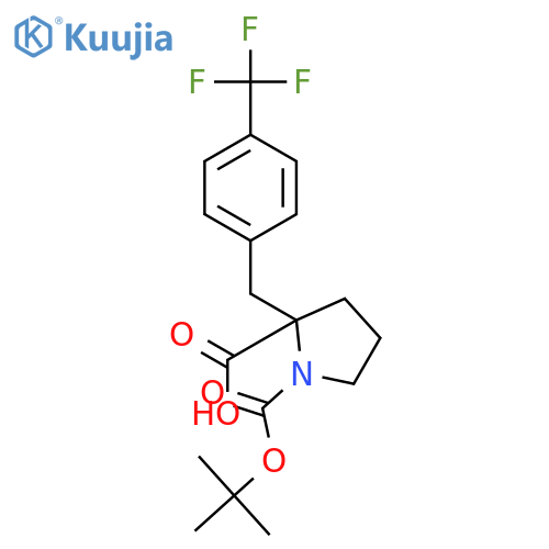 (S)-1-(tert-Butoxycarbonyl)-2-(4-(trifluoromethyl)-benzyl)pyrrolidine-2-carboxylic acid structure