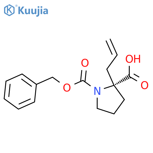 1,2-Pyrrolidinedicarboxylic acid, 2-(2-propen-1-yl)-, 1-(phenylmethyl) ester, (2R)- structure