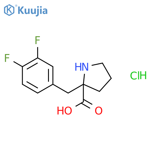 (S)-2-(3,4-Difluorobenzyl)pyrrolidine-2-carboxylic acid hydrochloride structure