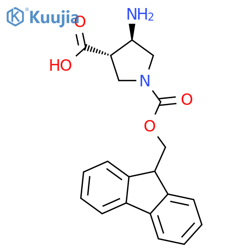 trans-4-Amino-1-Fmoc-pyrrolidine-3-carboxylic acid structure