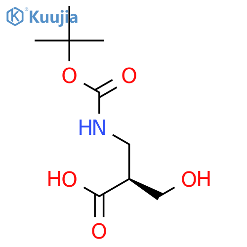 (S)-3-((tert-Butoxycarbonyl)amino)-2-(hydroxymethyl)propanoic acid structure