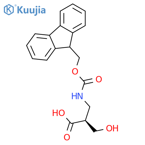 (S)-3-((((9H-Fluoren-9-yl)methoxy)carbonyl)amino)-2-(hydroxymethyl)propanoic acid structure