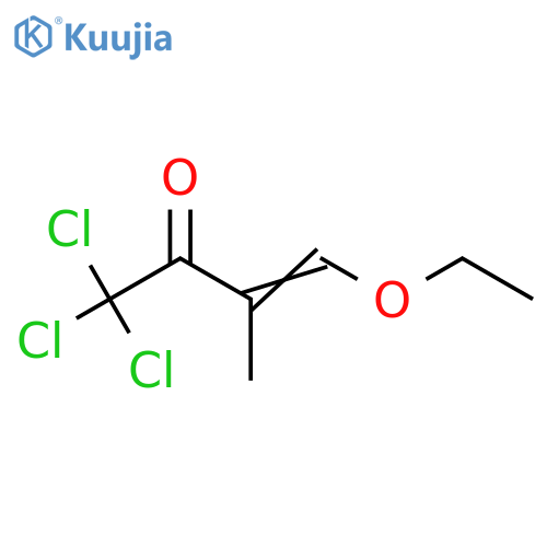 (E)-1,1,1-trichloro-4-ethoxy-3-methylbut-3-en-2-one structure