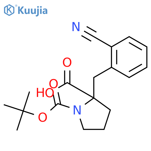 (S)-1-(tert-Butoxycarbonyl)-2-(2-cyanobenzyl)pyrrolidine-2-carboxylic acid structure