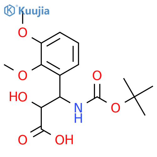 (2R,3R)-3-((tert-Butoxycarbonyl)amino)-3-(2,3-dimethoxyphenyl)-2-hydroxypropanoic acid structure