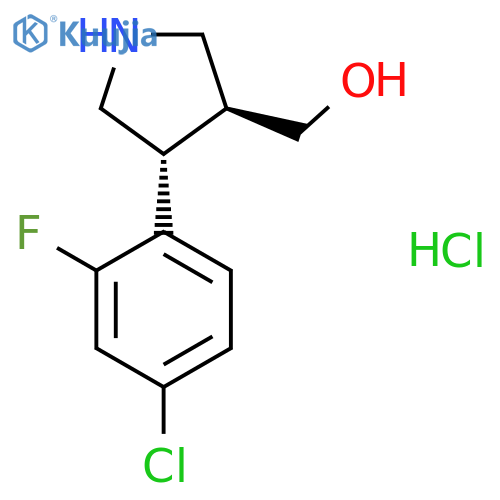 (3S,4R)-4-(4-Chloro-2-fluorophenyl)pyrrolidin-3-ylmethanol Hydrochloride structure