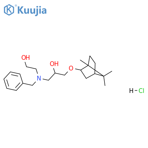 1-[benzyl(2-hydroxyethyl)amino]-3-({1,7,7-trimethylbicyclo[2.2.1]heptan-2-yl}oxy)propan-2-ol hydrochloride structure