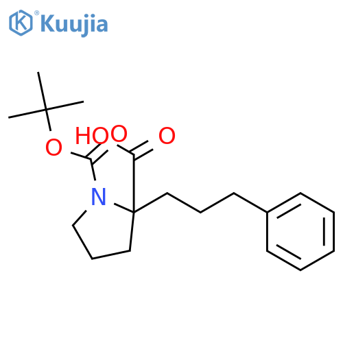 (R)-1-(tert-Butoxycarbonyl)-2-(3-phenylpropyl)pyrrolidine-2-carboxylic acid structure