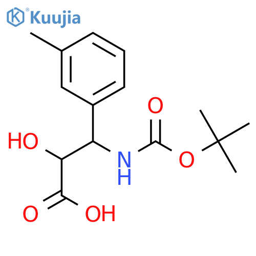 (2R,3R)-3-((tert-Butoxycarbonyl)amino)-2-hydroxy-3-(m-tolyl)propanoic acid structure