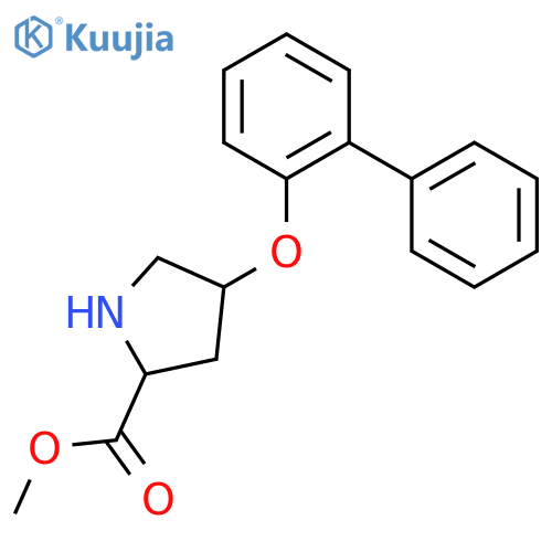 Methyl (2S,4S)-4-([1,1'-biphenyl]-2-yloxy)-2-pyrrolidinecarboxylate structure