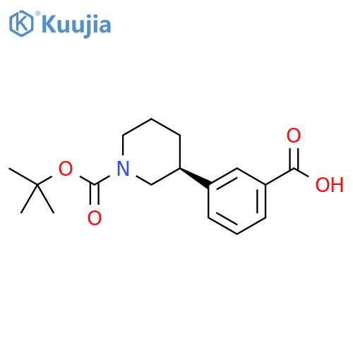 '(S)-3-(1-(tert-butoxycarbonyl)piperidin-3-yl)benzoic acid structure