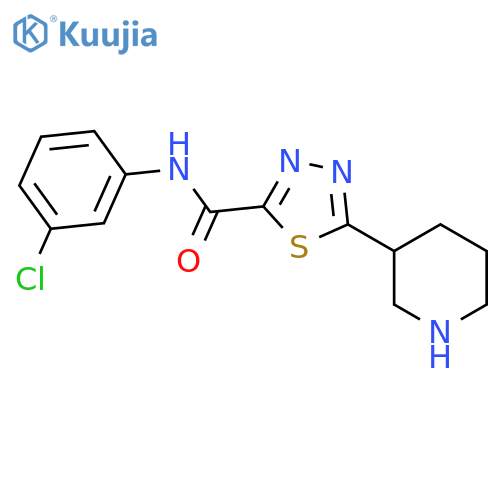 N-(3-Chlorophenyl)-5-piperidin-3-yl-1,3,4-thiadiazole-2-carboxamide structure