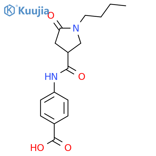 4-{(1-Butyl-5-oxopyrrolidin-3-yl)carbonyl-amino}benzoic Acid structure
