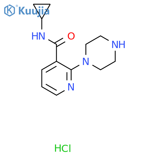 N-Cyclopropyl-2-(1-piperazinyl)nicotinamide hydrochloride structure