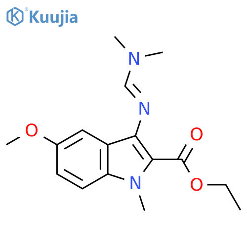 Ethyl 3-{(1E)-(dimethylamino)methyleneamino}-5-methoxy-1-methyl-1H-indole-2-carboxylate structure