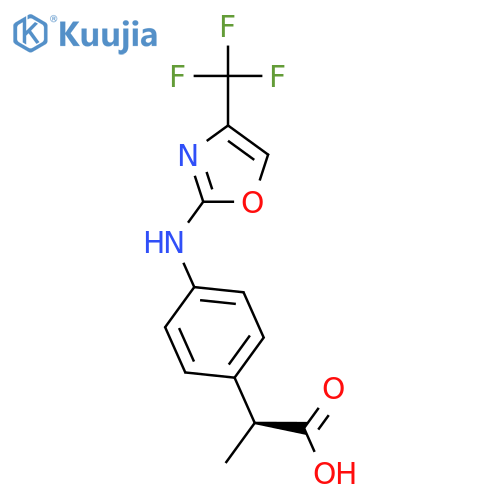 (S)-2-(4-((4-(trifluoromethyl)oxazol-2-yl)amino)phenyl)propanoic acid structure