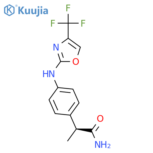(S)-2-(4-((4-(Trifluoromethyl)oxazol-2-yl)amino)phenyl)propanamide structure
