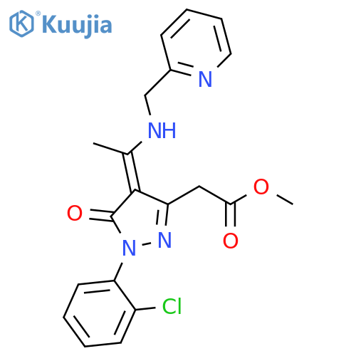 Methyl (4E)-1-(2-chlorophenyl)-4,5-dihydro-5-oxo-4-[1-[(2-pyridinylmethyl)amino]ethylidene]-1H-pyrazole-3-acetate structure