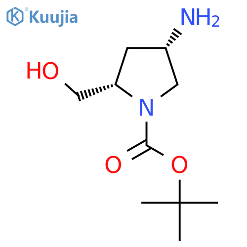 (2S,4S)-tert-butyl 4-amino-2-(hydroxymethyl)pyrrolidine-1-carboxylate structure
