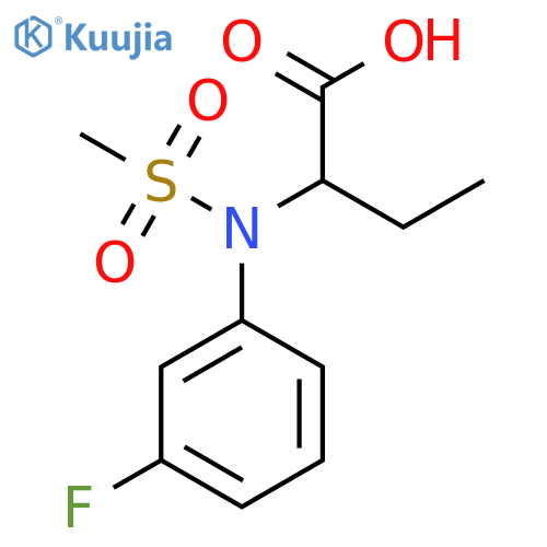 2-(3-Fluorophenyl)(methylsulfonyl)aminobutanoic acid structure
