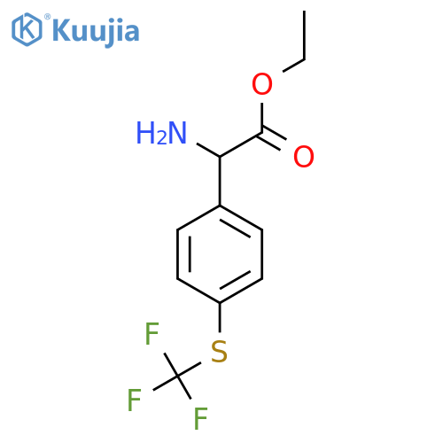 ethyl 2-amino-2-{4-(trifluoromethyl)sulfanylphenyl}acetate structure