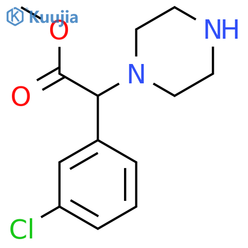 Methyl 2-(3-chlorophenyl)-2-(piperazin-1-yl)acetate structure