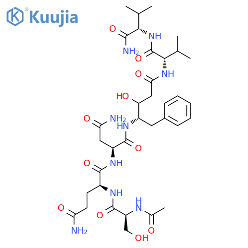L-Valinamide,N-[4-[[N2-[N2-(N-acetyl-L-seryl)-L-glutaminyl]-L-asparaginyl]amino]-2,4,5-trideoxy-5-phenylpentonoyl]-L-valyl-(9CI) structure