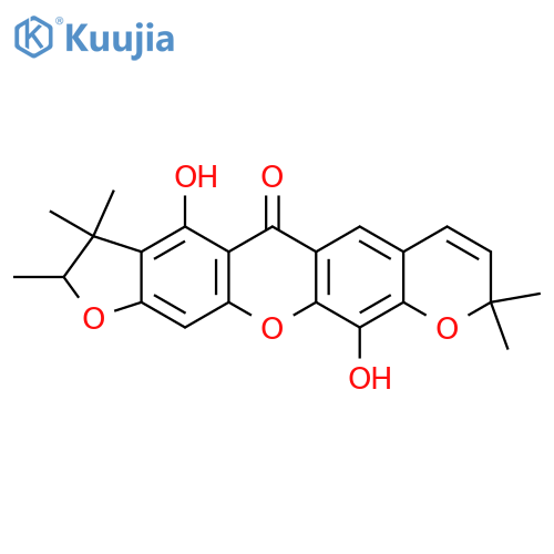 5H,9H-Furo[3,2-b]pyrano[2,3-i]xanthen-5-one,2,3-dihydro-4,11-dihydroxy-2,3,3,9,9-pentamethyl- (9CI) structure