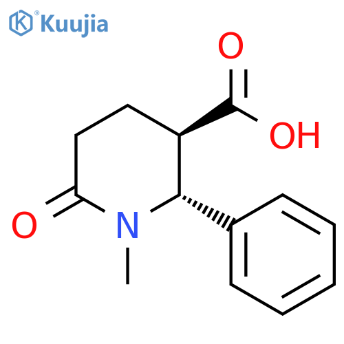 (2S,3S)-1-methyl-6-oxo-2-phenylpiperidine-3-carboxylic acid structure