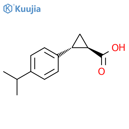 Cyclopropanecarboxylic acid, 2-[4-(1-methylethyl)phenyl]-, (1R,2R)-rel- structure