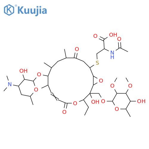 L-Cysteine, N-acetyl-S-[(1R,2S,3R,6E,8S,9S,10S,12R,16R)-2-[[(6-deoxy-2,3-di-O-methyl-β-D-allopyranosyl)oxy]methyl]-3-ethyl-2-hydroxy-8,10,12-trimethyl-5,13-dioxo-9-[[3,4,6-trideoxy-3-(dimethylamino)-β-D-xylo-hexopyranosyl]oxy]-4,17-dioxabicyclo[14.1.0]heptadec-6-en-15-yl]- (9CI) structure